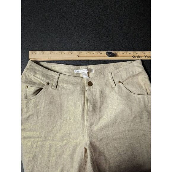 Ballinger Gold Casual Pants Linen Women's Size 10 - Picture 5 of 6